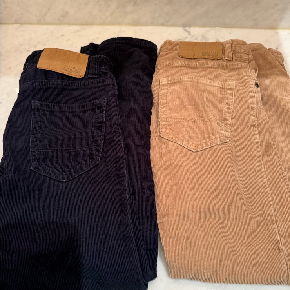 Zara Boys Corduroy Pants Bundle – Size 6/7 (122 cm) – Navy & Tan